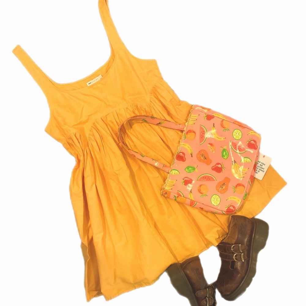 Yellow Babydoll Pleated Dress